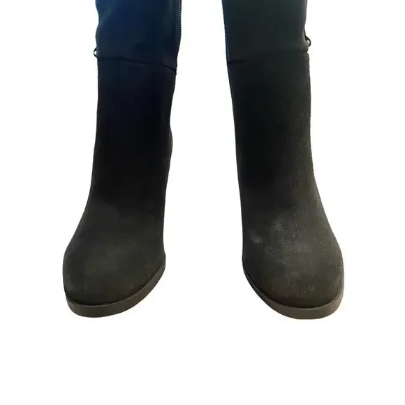 Coach Ollie Suede Leather Knee High Boots Block Heel Studded Cowboy Western 5.5